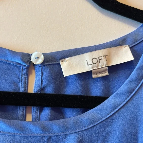 LOFT Blue Boxy Cuffed Sleeve Blouse - Picture 5 of 5